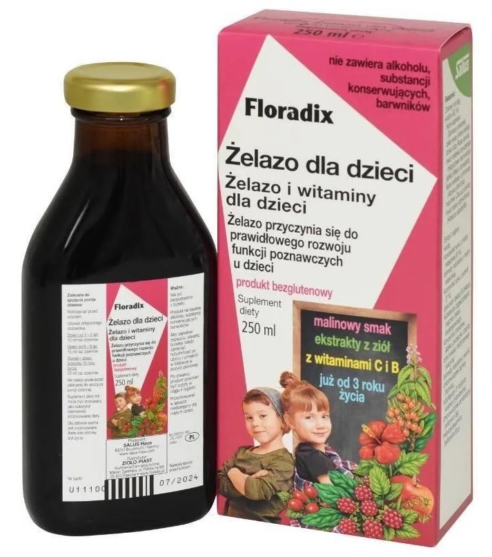 FLORADIX Żelazo i witaminy dla dzieci 250ml