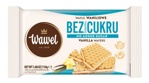 Wafle waniliowe bez dodatku cukru 110g WAWEL