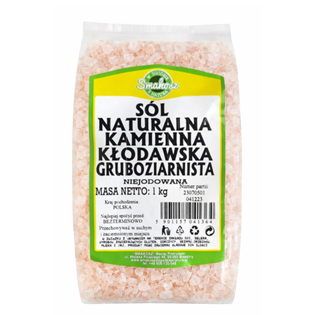 Smakosz sól kłodawska gruboziarnista naturalna kamienna niejodowana 1kg