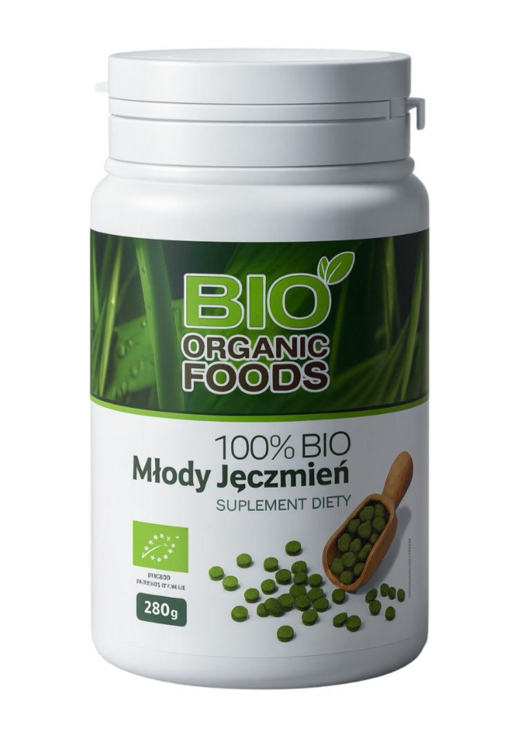 100% bio Mlody jeczmien TABLETKI 280G BIO ORGANIC FOODS