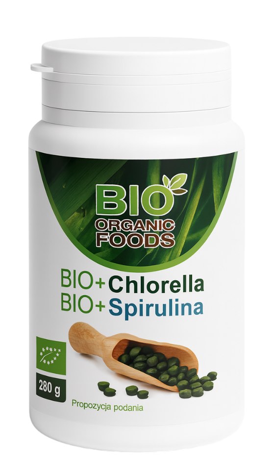 Bio Chlorella + bio spirulina w tab 280g BIO ORGANIC FOODS
