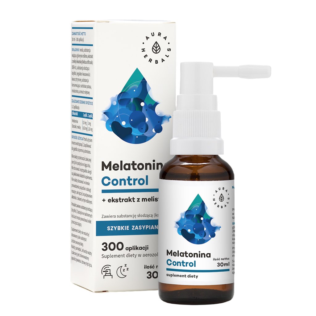 Aura Herbals Melatonina Control+ Ekstrakt z melisy, aerozol 30ml