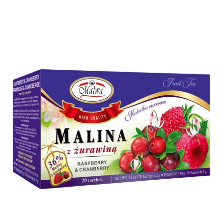 Malwa malina z żurawina 20x2g