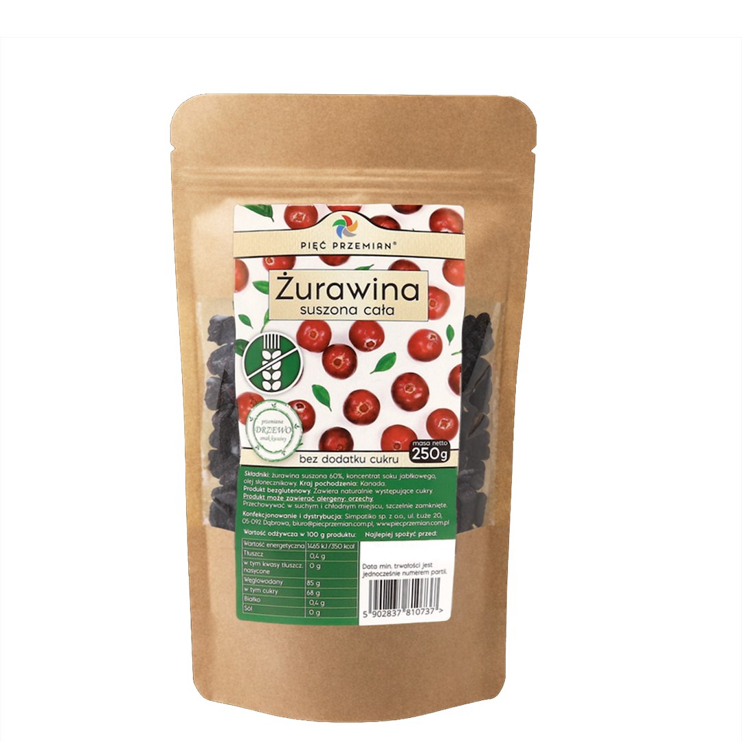 Piec Przemian Zurawina Suszona Cala 250g