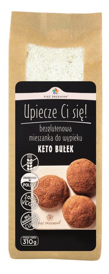 PIĘĆ PRZEMIAN Mieszanka do wypieku bułek Keto Bezglutenowych 310g