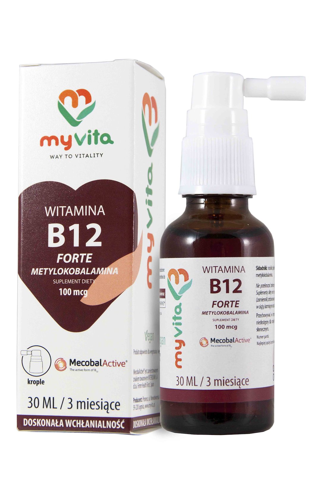 MyVita Witamina B12 100mcg - krople 30ml - Metylokobalamina