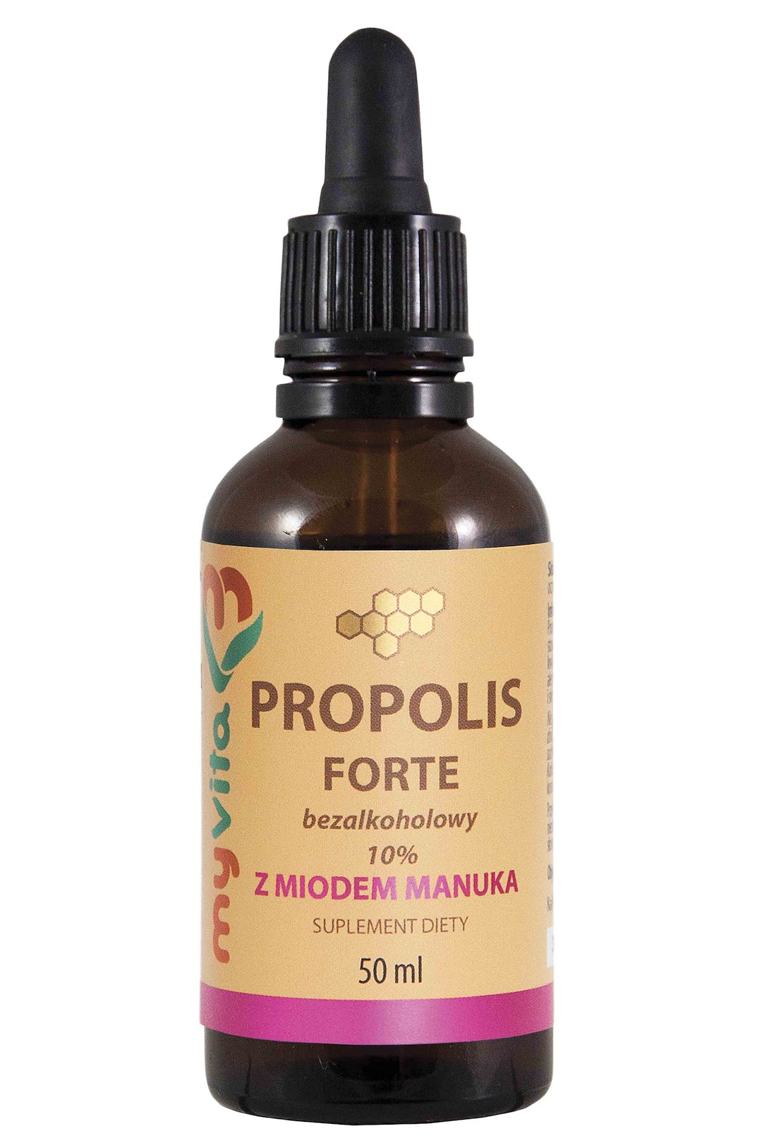 MyVita Propolis Forte bezalkoholowy z miodem Manuka 10% krople 50ml