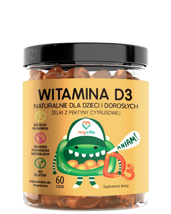 Myvita zelki Witamina D3 KIDS 60 szt
