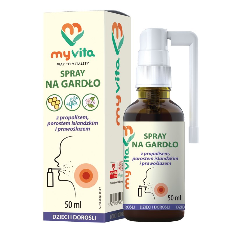 Myvita Spray na gardlo- Propolis, porost osl. i prawoslaz- 50ml