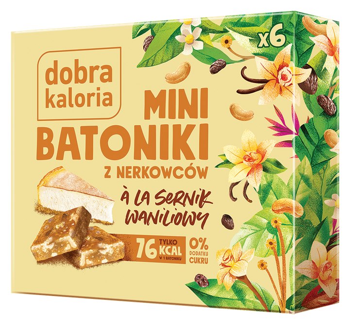 Dobra Kaloria Mini Batoniki A'la Sernik Waniliowy z nerkowcow ( 6x17g)