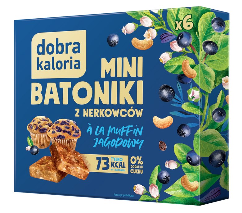 Dobra Kaloria Mini Batoniki A'la Muffin Jagodowy z nerkowcow (6x17g)