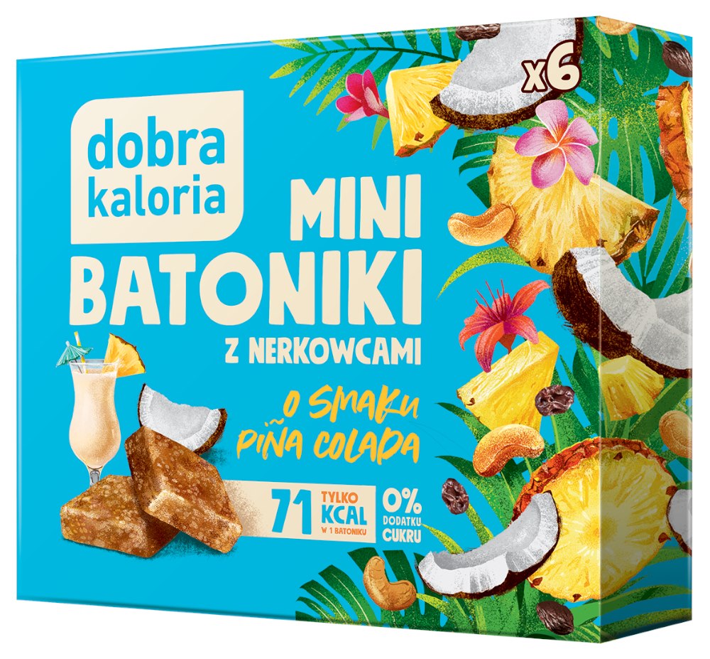 Dobra Kaloria Mini Batoniki z nerkowcami Pina Colada (6x17g)