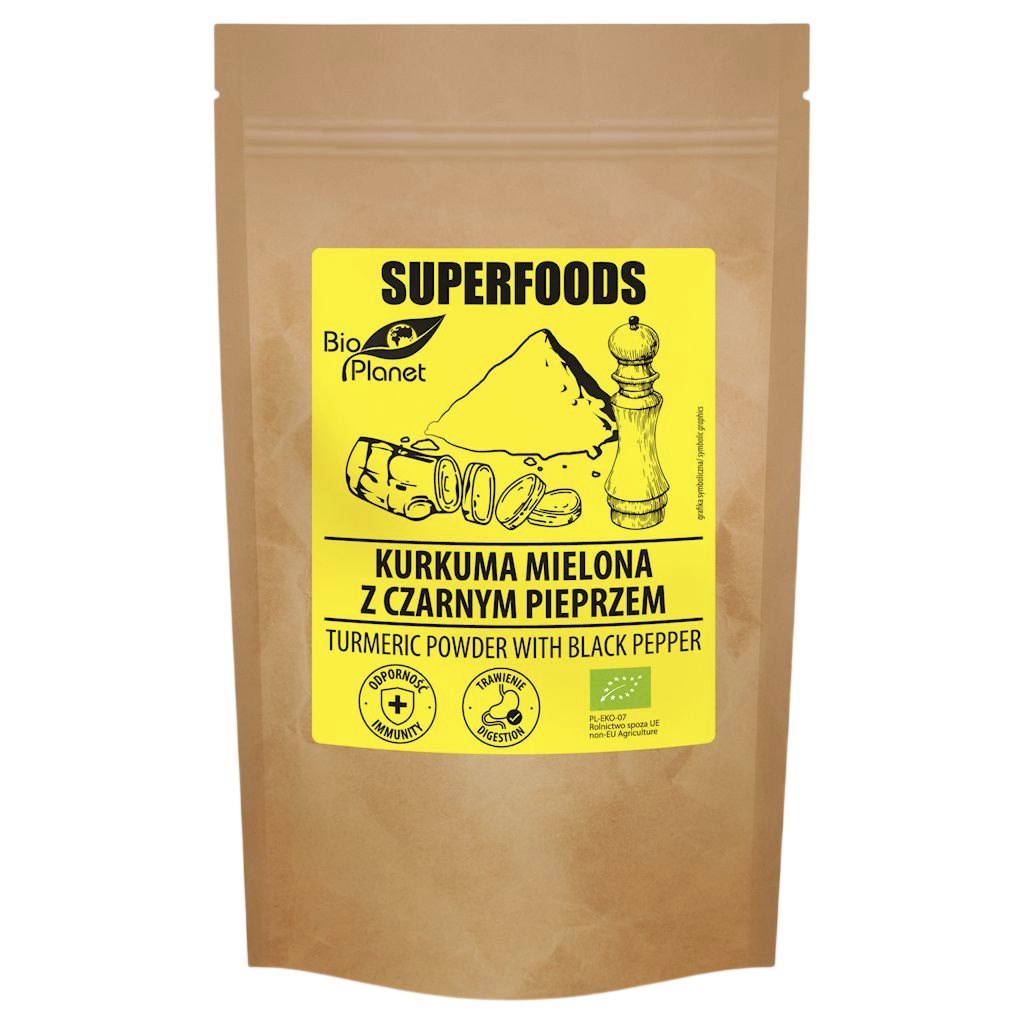 Bio planet Kurkuma mielona z czarnym pieprzem 200g