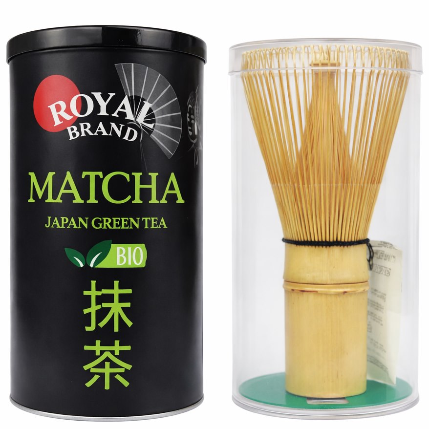 Royal Brand Zestaw Matcha z chasenem- 100g