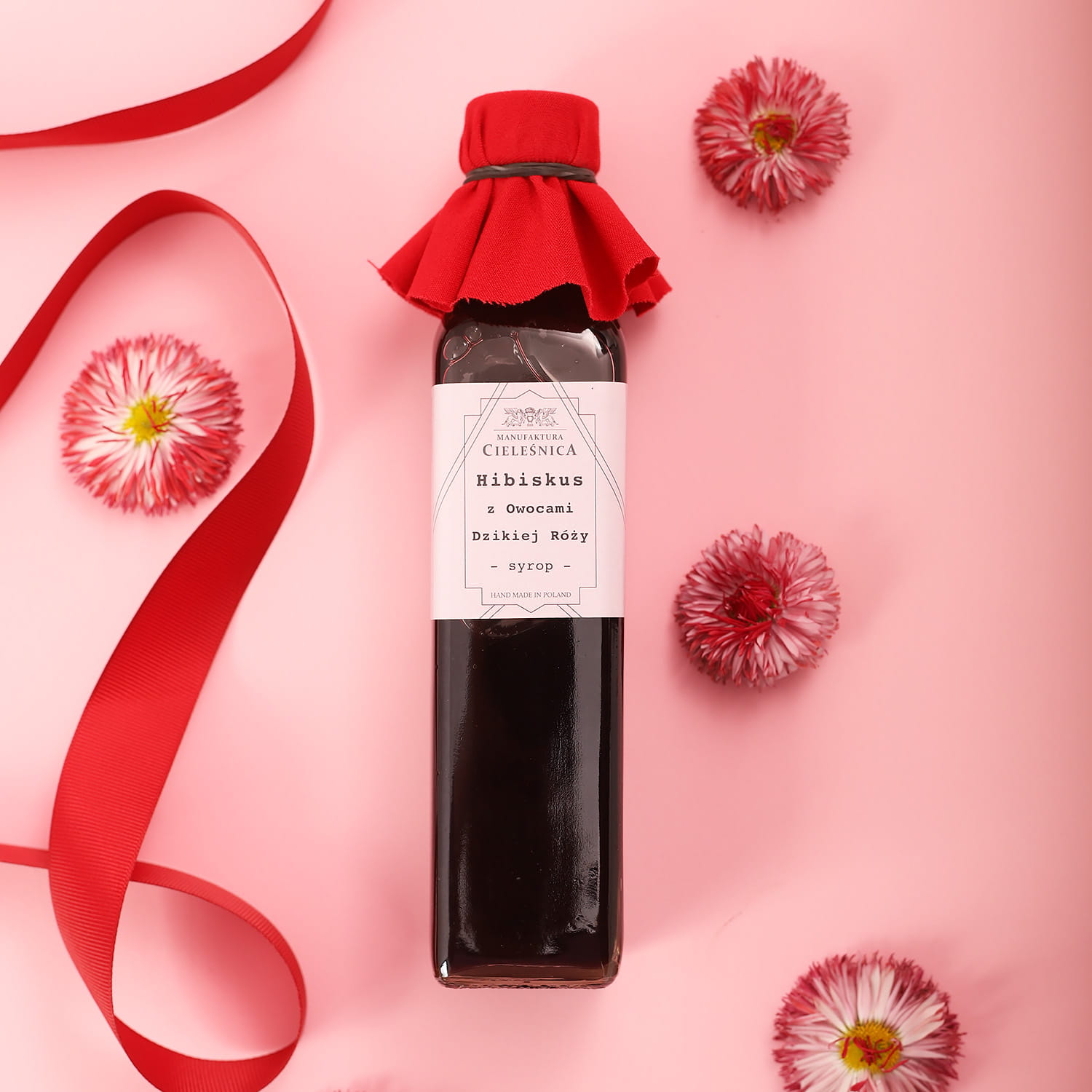 Manufaktura Cieleśnica Syrop z hibiskusem i owocami dzikiej róży- 230ml