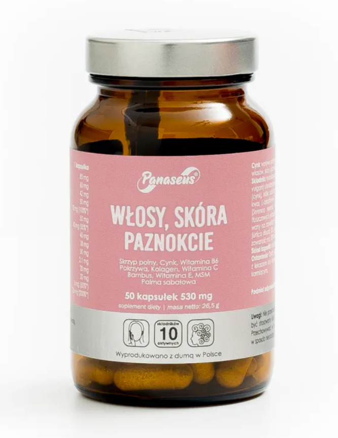 Panaseus - Włosy Skóra Paznokcie - 50 kaps