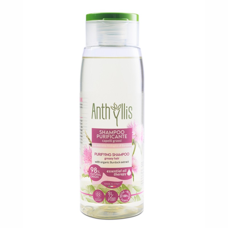 Bio Szampon oczyszczający do włosów przetłuszczających się, z Ekstraktem z łopianu, 300 ml, Anthyllis, Pierpaoli