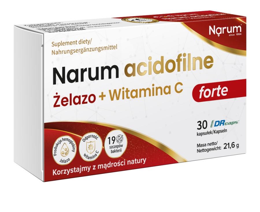 Narum Żelazo Acid. + Wit C 600mg 30 kaps
